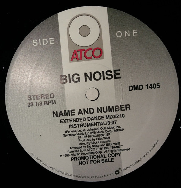 Big Noise (4) : Name And Number (12", Promo)