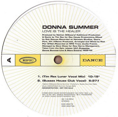 Donna Summer : Love Is The Healer (12", Promo, #2)