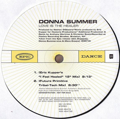 Donna Summer : Love Is The Healer (12", Promo, #2)