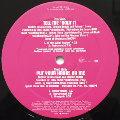 Joss Stone : Tell Me 'Bout It / Put Your Hands On Me (12", Promo)