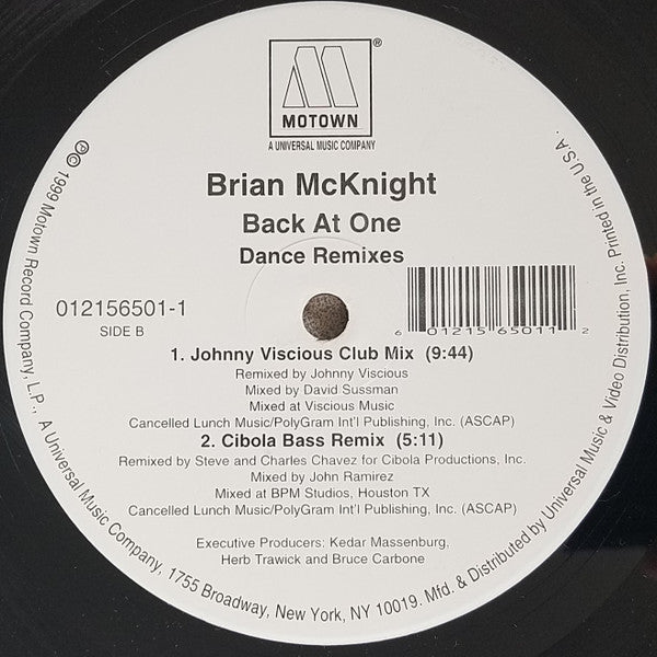 Brian McKnight : Back At One (Dance Remixes) (12")