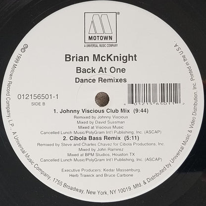 Brian McKnight : Back At One (Dance Remixes) (12")