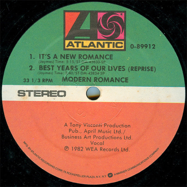 Modern Romance : Best Years Of Our Lives (12")