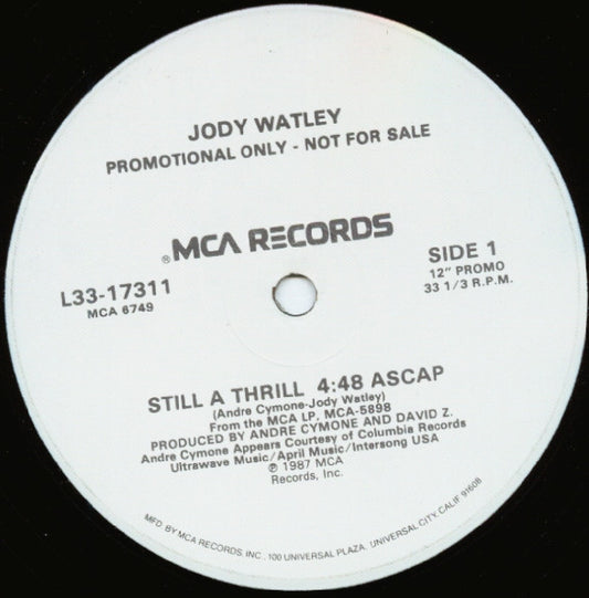 Jody Watley : Still A Thrill (12", Promo)
