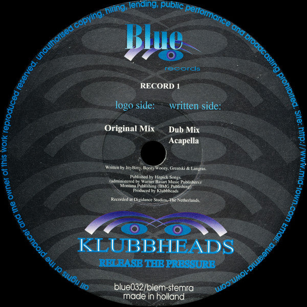 Klubbheads : Release The Pressure (2x12")