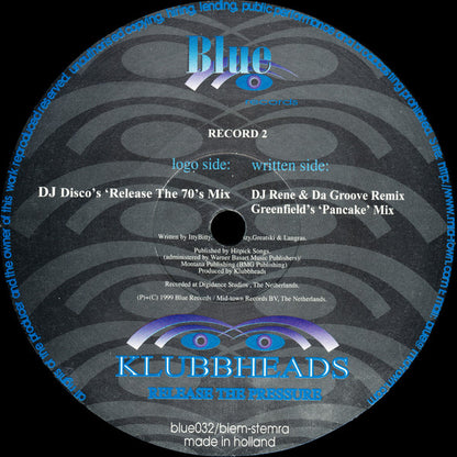 Klubbheads : Release The Pressure (2x12")
