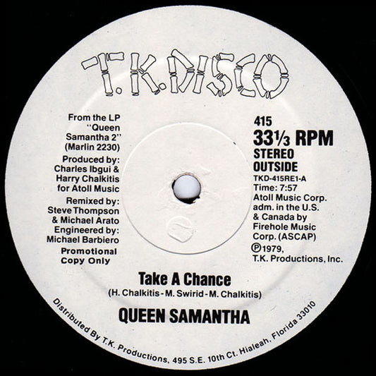Queen Samantha : Take A Chance (12", Promo)