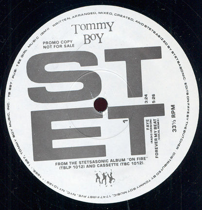 Stetsasonic : Faye / Forever My Beat (12", Promo)