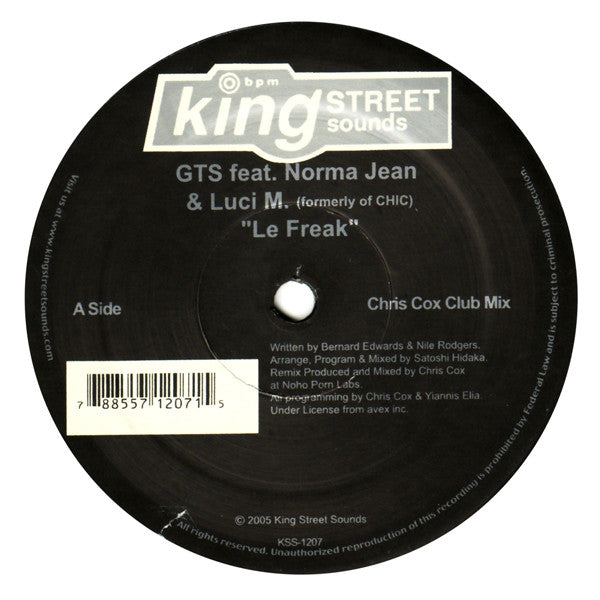 GTS Feat. Norma Jean Wright & Luci Martin : Le Freak (12")
