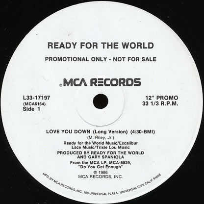 Ready For The World : Love You Down (12", Single, Promo)