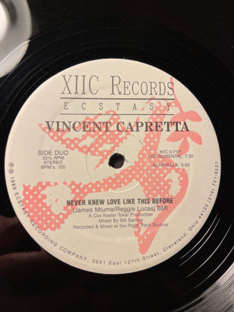 Vincent Capretta : Never Knew Love Like This Before (12", Single)