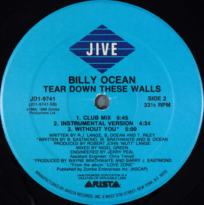 Billy Ocean : Tear Down These Walls (12")