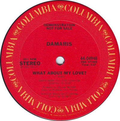 Damaris* : What About My Love? (12", Promo)