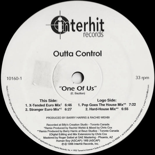 Outta Control : One Of Us (12")
