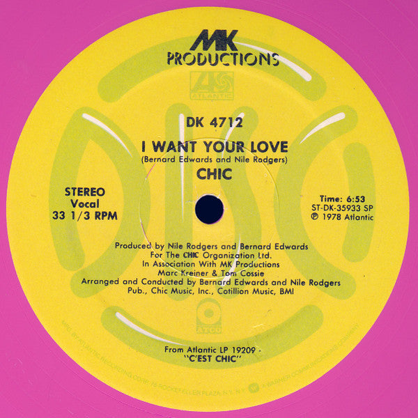 Chic : I Want Your Love (12", Pin)