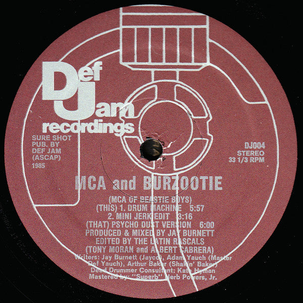 MCA & Burzootie : Drum Machine (12")