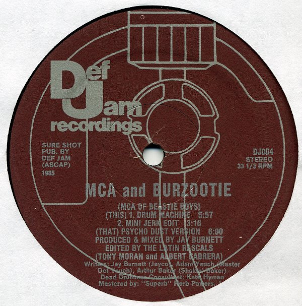 MCA & Burzootie : Drum Machine (12")