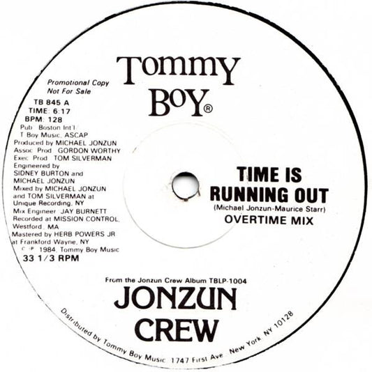 The Jonzun Crew : Time Is Running Out (12", Promo)
