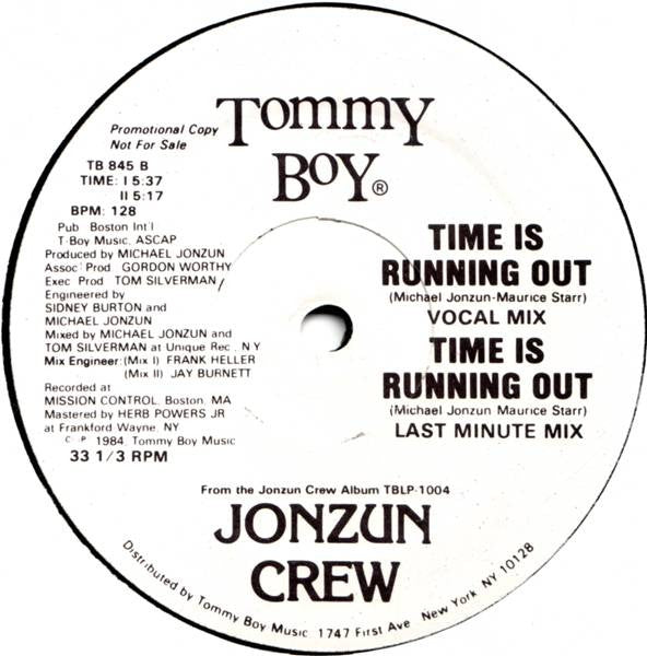 The Jonzun Crew : Time Is Running Out (12", Promo)