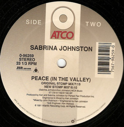 Sabrina Johnston : Peace (In The Valley) (12")