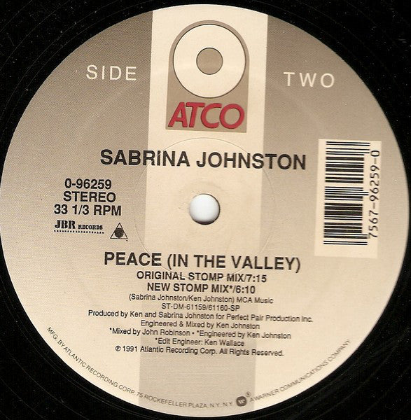 Sabrina Johnston : Peace (In The Valley) (12")