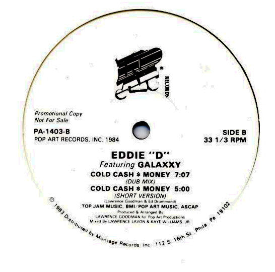 Eddie "D" Featuring Galaxxy : Cold Cash $ Money (12", Promo)