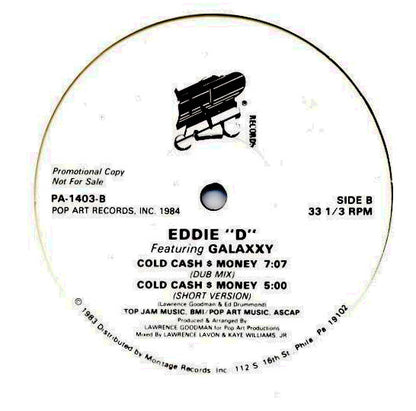 Eddie "D" Featuring Galaxxy : Cold Cash $ Money (12", Promo)