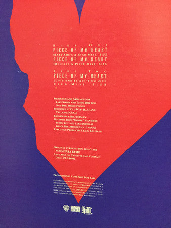 Tara Kemp : Piece Of My Heart (12", Promo)
