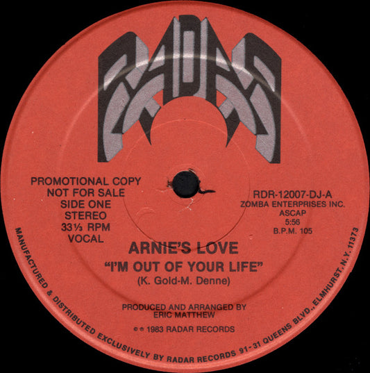 Arnie's Love : I'm Out Of Your Life (12", Promo)