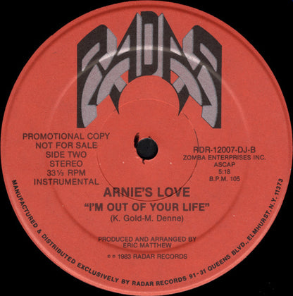 Arnie's Love : I'm Out Of Your Life (12", Promo)