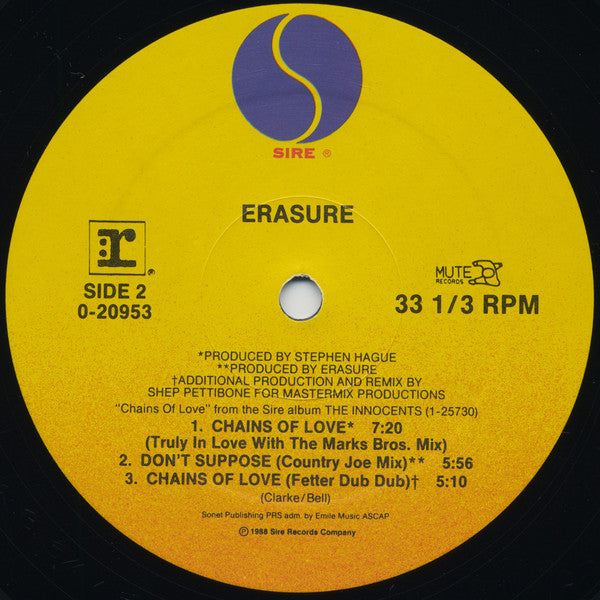 Erasure : Chains Of Love (12", Maxi, All)