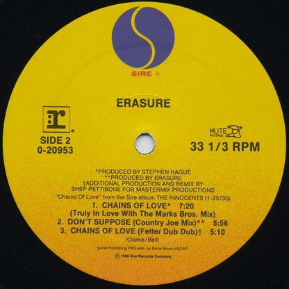 Erasure : Chains Of Love (12", Maxi, All)