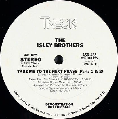 The Isley Brothers : Take Me To The Next Phase (12", Promo)