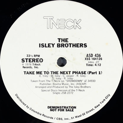 The Isley Brothers : Take Me To The Next Phase (12", Promo)