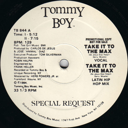 Special Request (2) : Take It To The Max (12", Promo)