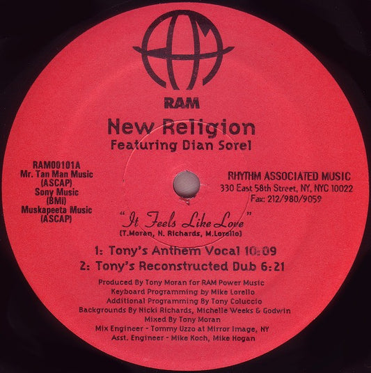 New Religion Featuring Dian Sorel : It Feels Like Love (12")