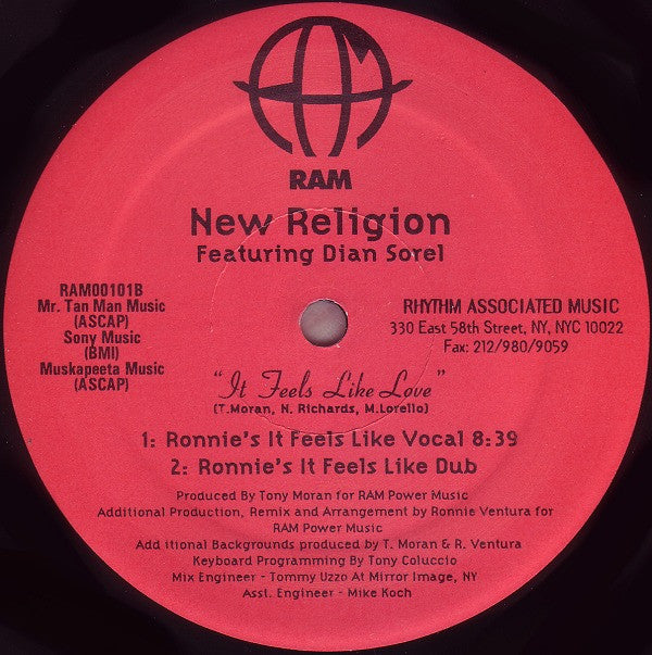 New Religion Featuring Dian Sorel : It Feels Like Love (12")