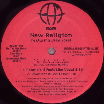 New Religion Featuring Dian Sorel : It Feels Like Love (12")