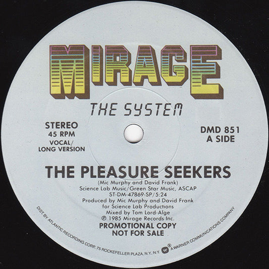 The System : The Pleasure Seekers (12", Promo)