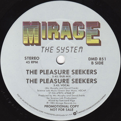 The System : The Pleasure Seekers (12", Promo)
