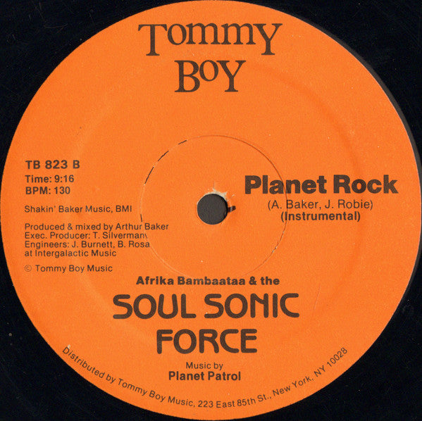 Afrika Bambaataa & The Soul Sonic Force* Music By Planet Patrol : Planet Rock (12", Ora)