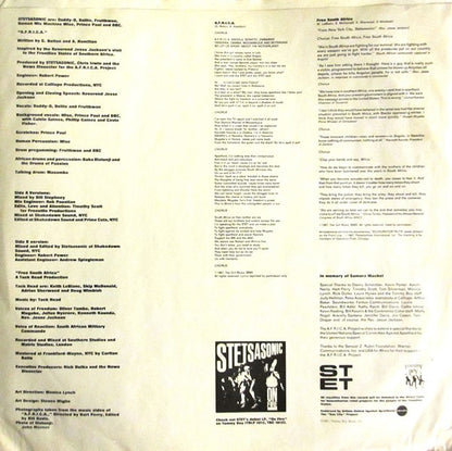 Stetsasonic / Tackhead : A.F.R.I.C.A. / Free South Africa (12", Promo)