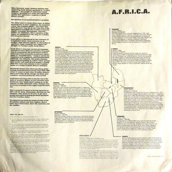 Stetsasonic / Tackhead : A.F.R.I.C.A. / Free South Africa (12", Promo)