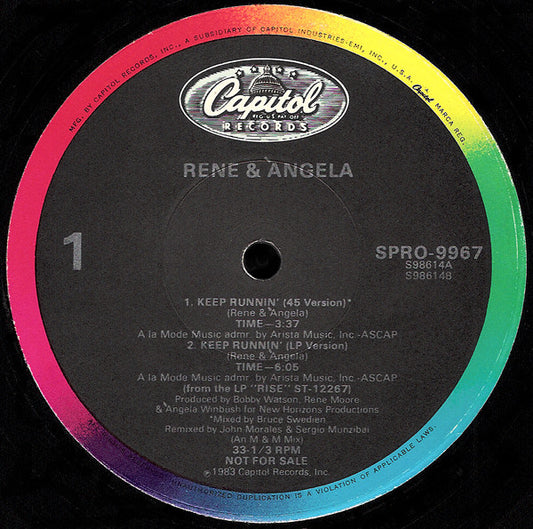Rene & Àngela* : Keep Runnin' (12", Promo)