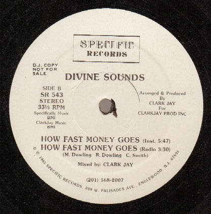 Divine Sounds : How Fast Money Goes (12", Promo)