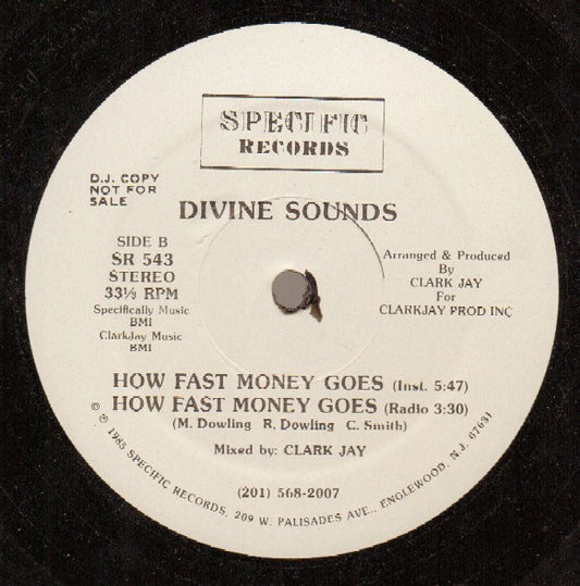 Divine Sounds : How Fast Money Goes (12", Promo)