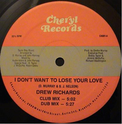 Drew Richards : I Don't Want To Lose Your Love (12")