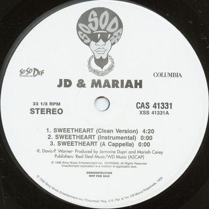 JD* & Mariah* : Sweetheart (12", Promo)