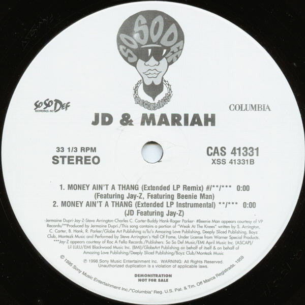 JD* & Mariah* : Sweetheart (12", Promo)