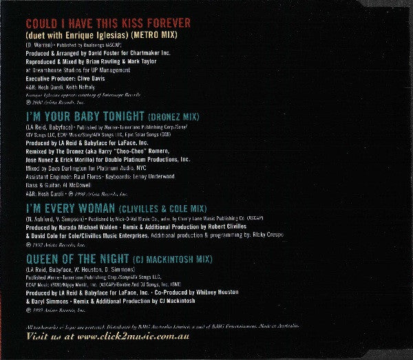 Whitney Houston & Enrique Iglesias : Could I Have This Kiss Forever (CD, Maxi)